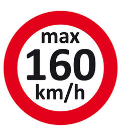 Geschwindigkeitsaufkleber max.160 km/h  fr Winterreifen / Rderwechsel, 100 Etiketten
