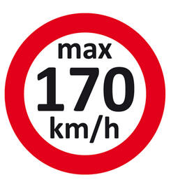Geschwindigkeitsaufkleber max.170 km/h  fr Winterreifen / Rderwechsel, 100 Etiketten