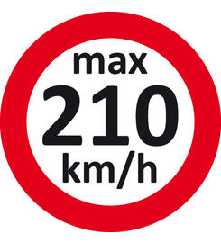 Geschwindigkeitsaufkleber max.210 km/h  fr Winterreifen / Rderwechsel, 100 Etiketten