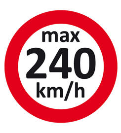 Geschwindigkeitsaufkleber max.240 km/h  fr Winterreifen / Rderwechsel, 100 Etiketten