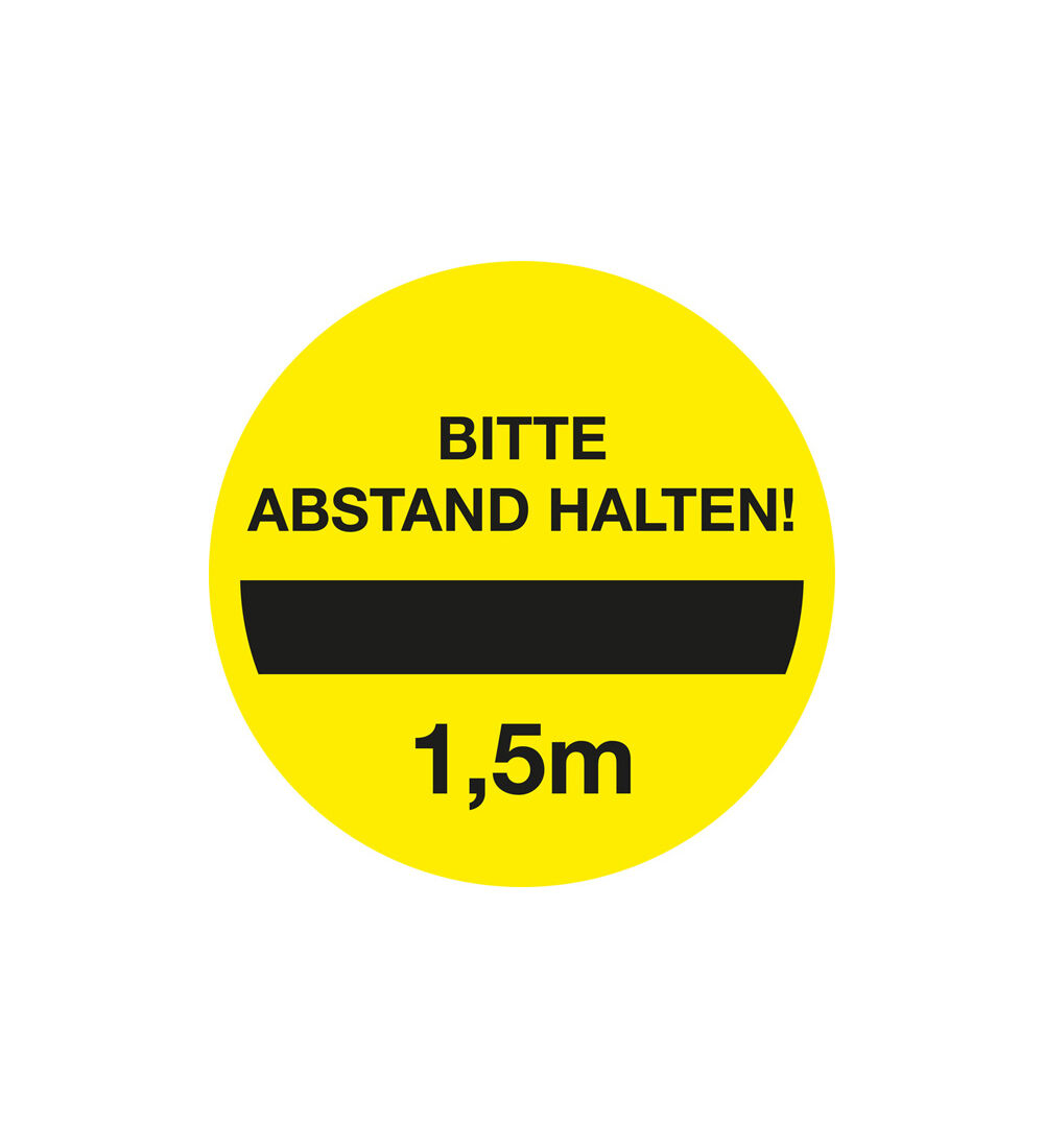  Aufkleber Bitte Abstand halten - 1,5m - 200mm, PVC-Folie 