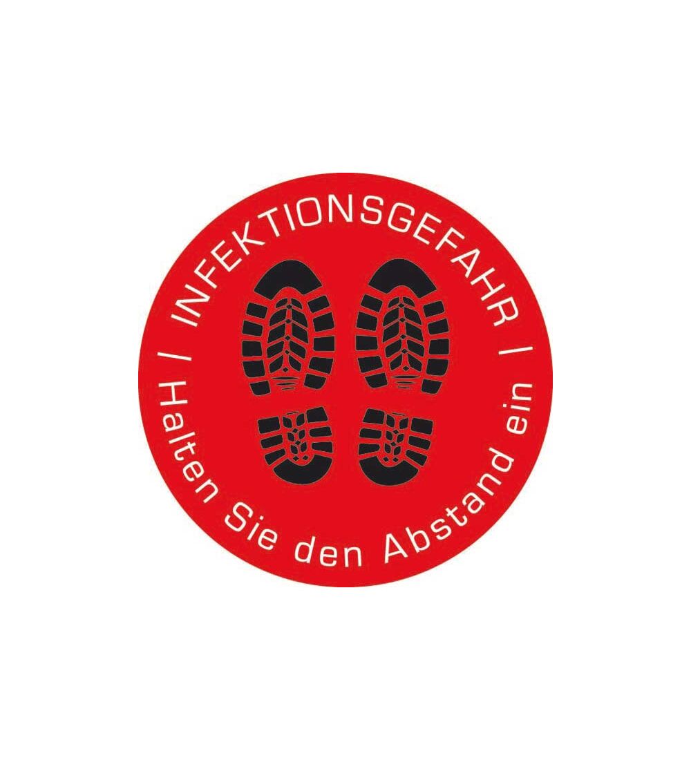  Bodenaufkleber INFEKTIONSGEFAHR, rund, 400mm 