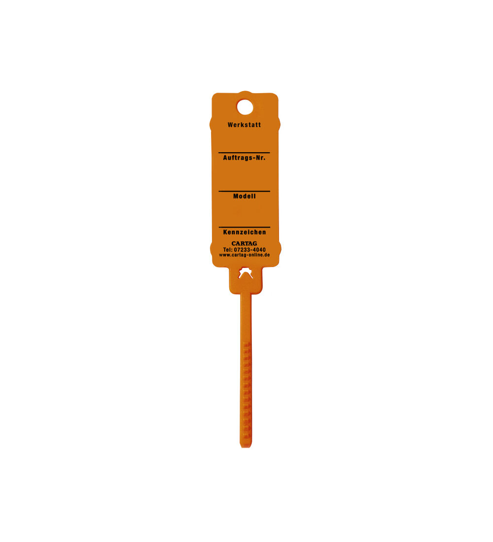 CARTAG 3 - Schlsselanhnger Set fr Werkstatt mit Kabelbinder-Rasterverschlu (300 Stck + 1 Permanent-Stift)