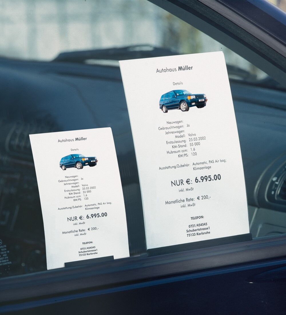 Plakat-Display A5 Hochformat fr die Front-/Seitenscheibe Bild 2