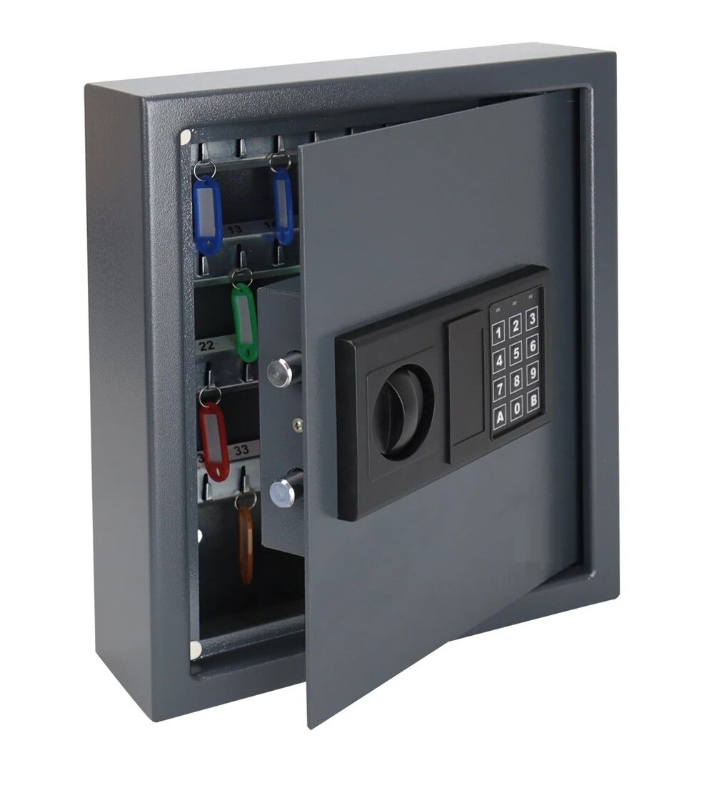  Schlsseltresor mit Elektronikschloss, 48 Haken, inkl. 48 Schlsselanhnger, 36 x 30 x 10 cm   Bild 2