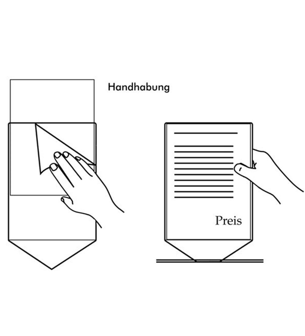 Preisblatthalter DIN A4 - Hochformat,  mit silbernen Rahmen,  Steckversion, Polycarbonat  Bild 2