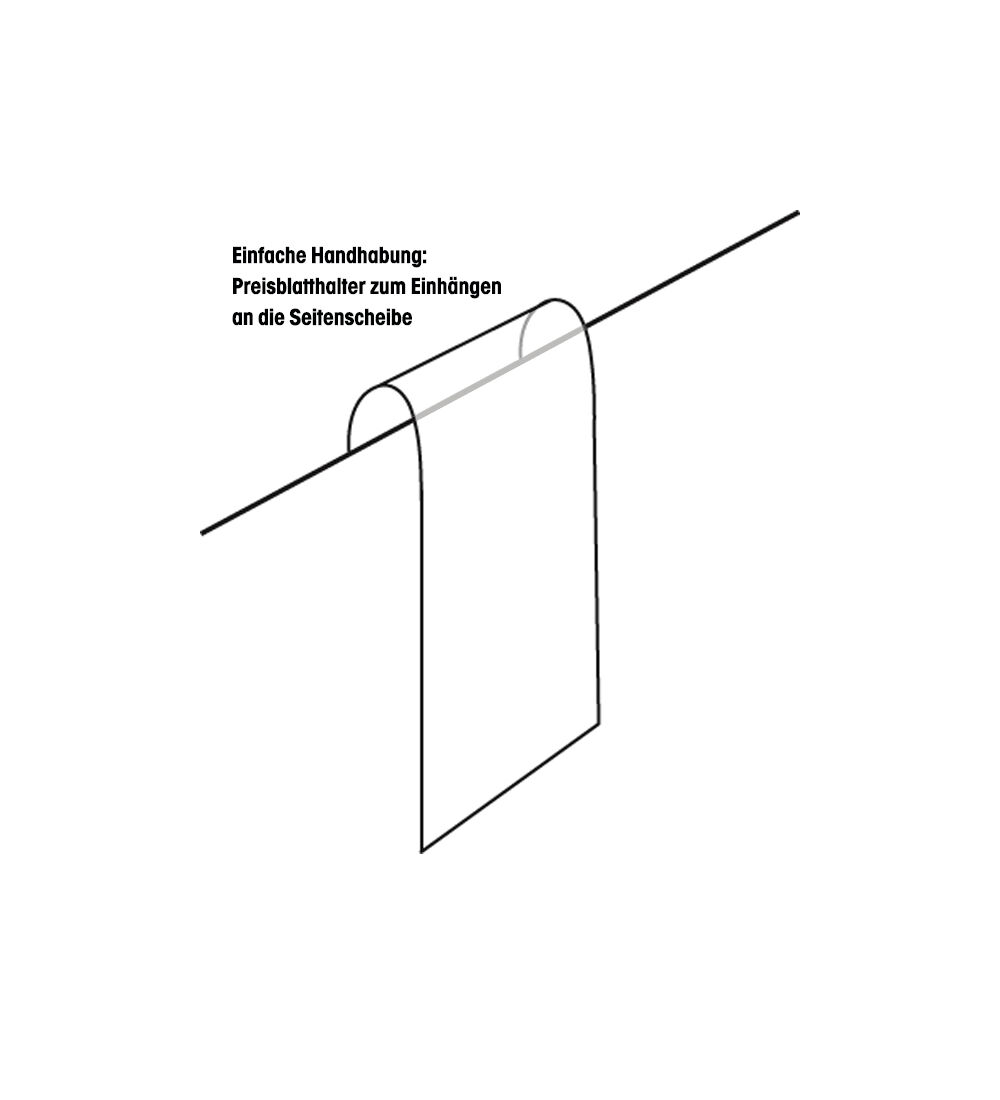 Preisblatthalter DIN A4 - Hochformat,  zum Einhngen an die Seitenscheibe, Polycarbonat  Bild 2