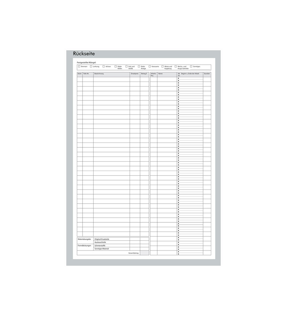 Werkstattauftragskarten DIN A4, 500 Stck  Bild 2