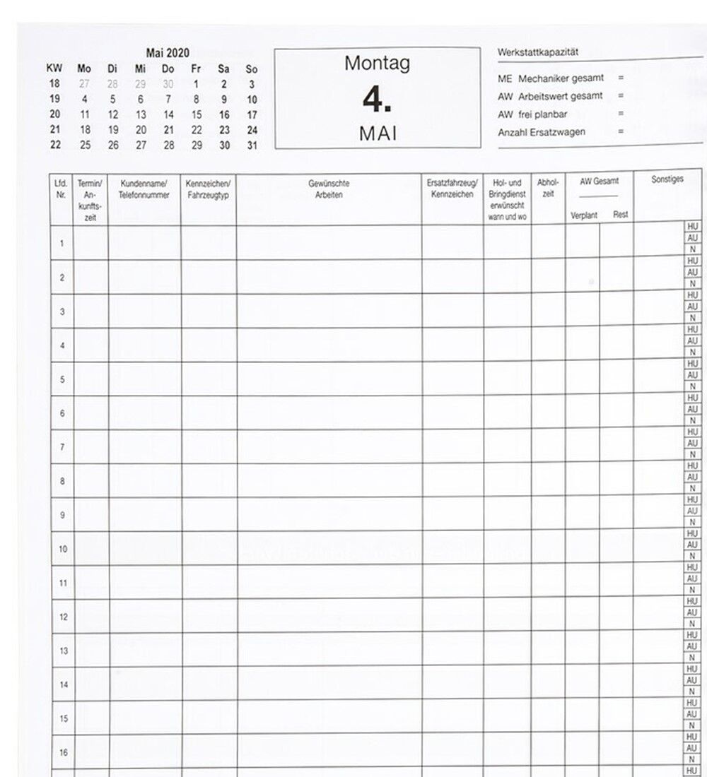  Werkstatt-Terminplaner fr 2024 - DIN A4  Bild 2