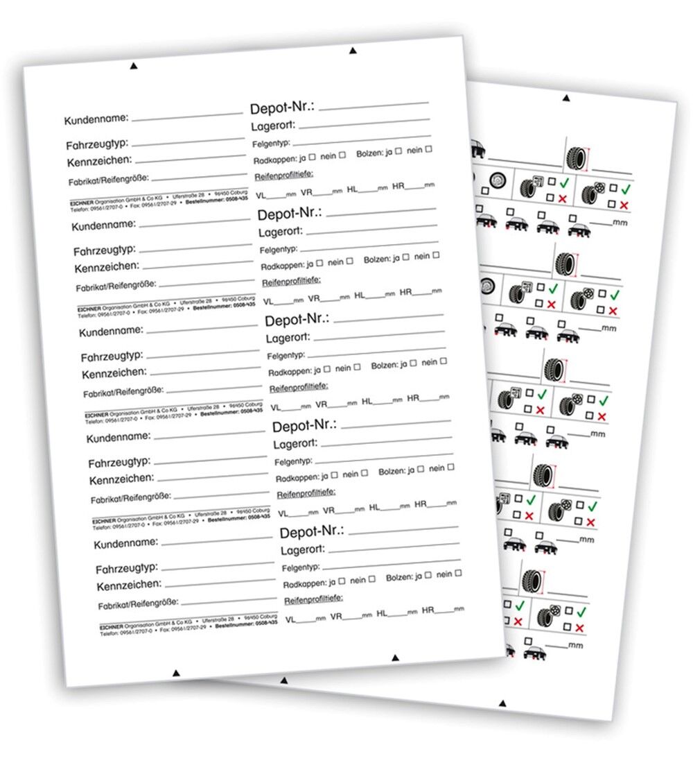 Rad-/Reifenanhnger SET (zur Befestigung am Reifenventil) 150 Papieretiketten + 100 PVC-Hllen Bild 2