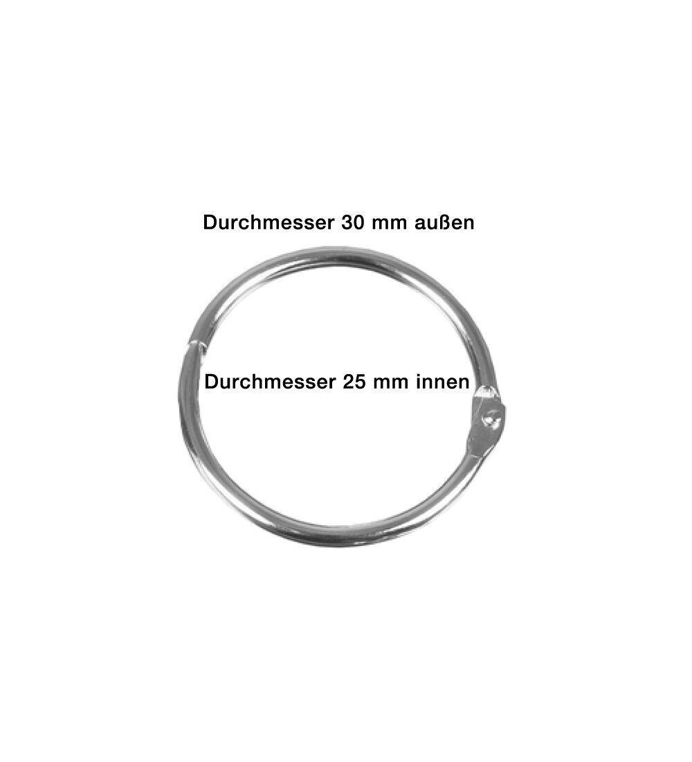  Metall-Klappringe mit aufklappbarem Schnellverschluss Ø 25 mm (VPE = 10 Stück)   Bild 2