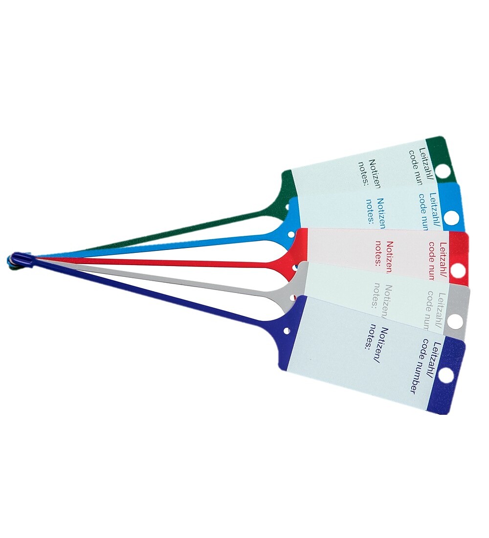 Schl�sselanh�nger FLEXI mit Vordruck DE/EN 100 St�ck mit Steckverschluss praktische Spenderbox Bild 2