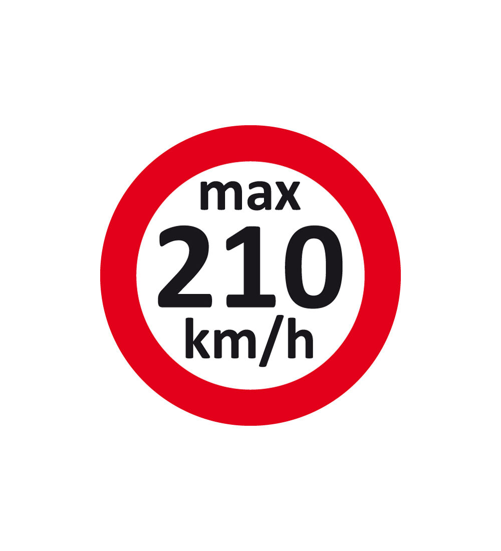 Geschwindigkeitsaufkleber max.210 km/h  für Winterreifen / Räderwechsel, 100 Etiketten