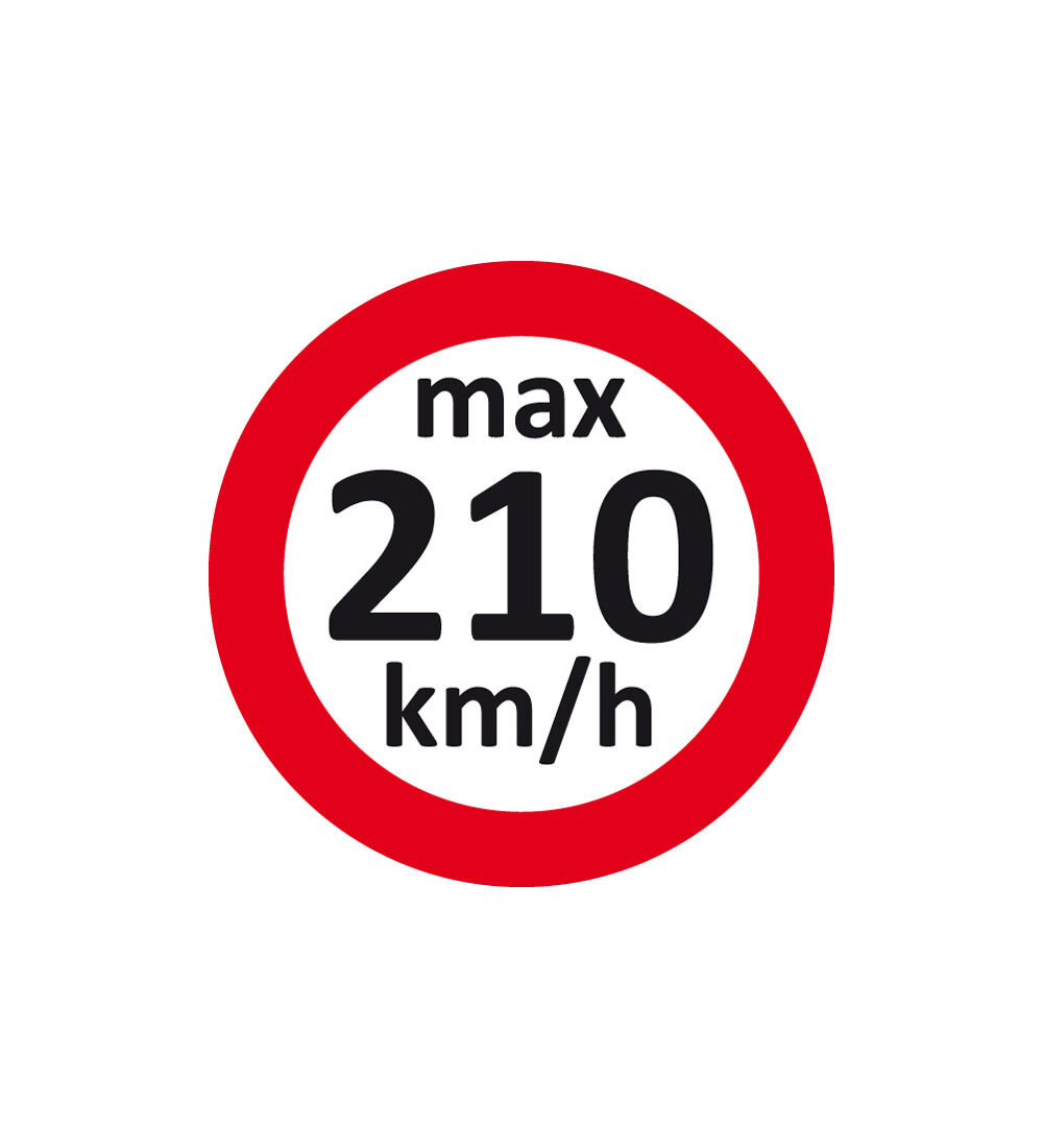 Geschwindigkeitsaufkleber max.210 km/h  fr Winterreifen / Rderwechsel, 100 Etiketten