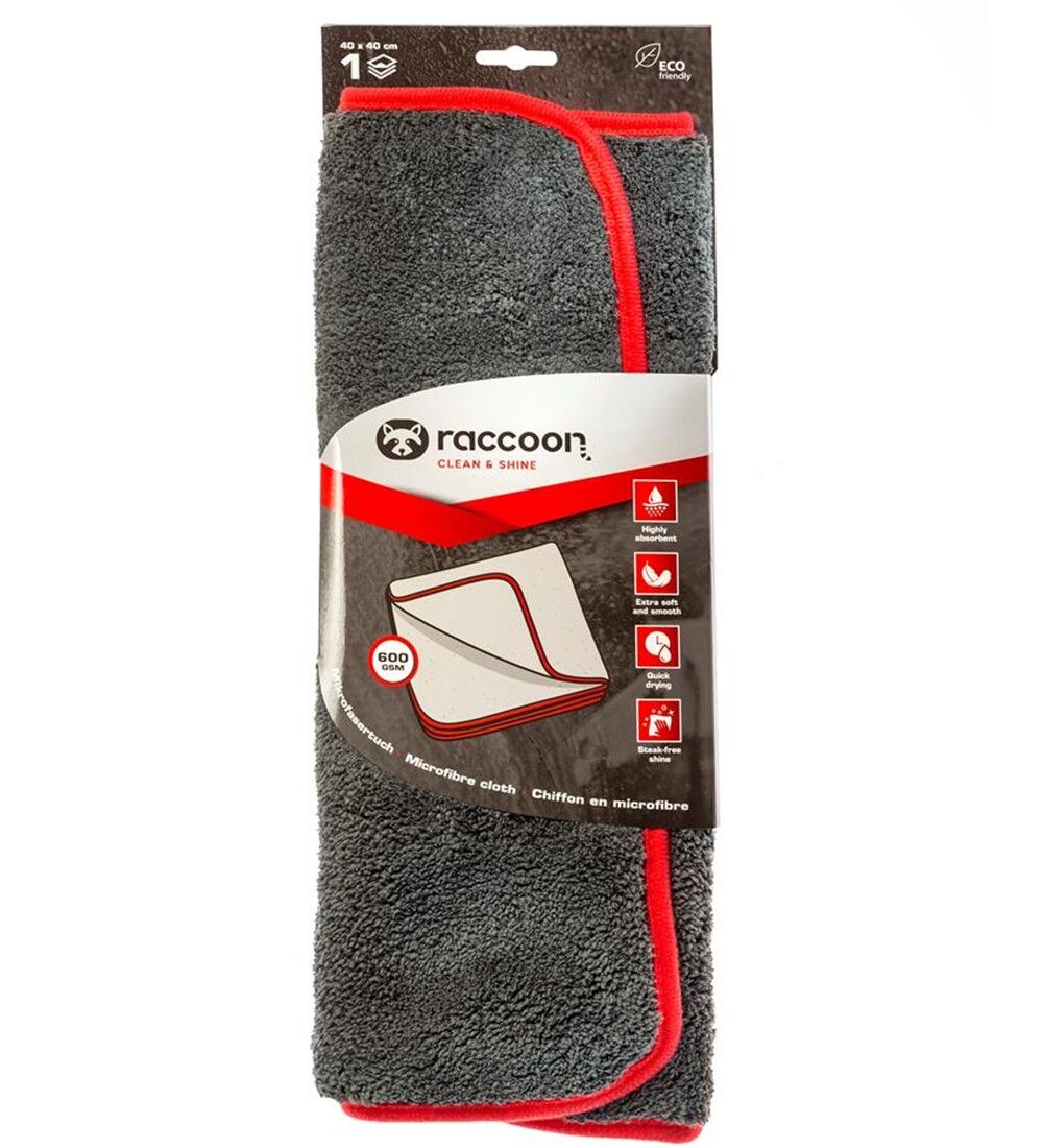 PREMIUM - Mikrofasertuch 600 gsm, racoon CLEAN & SHINE