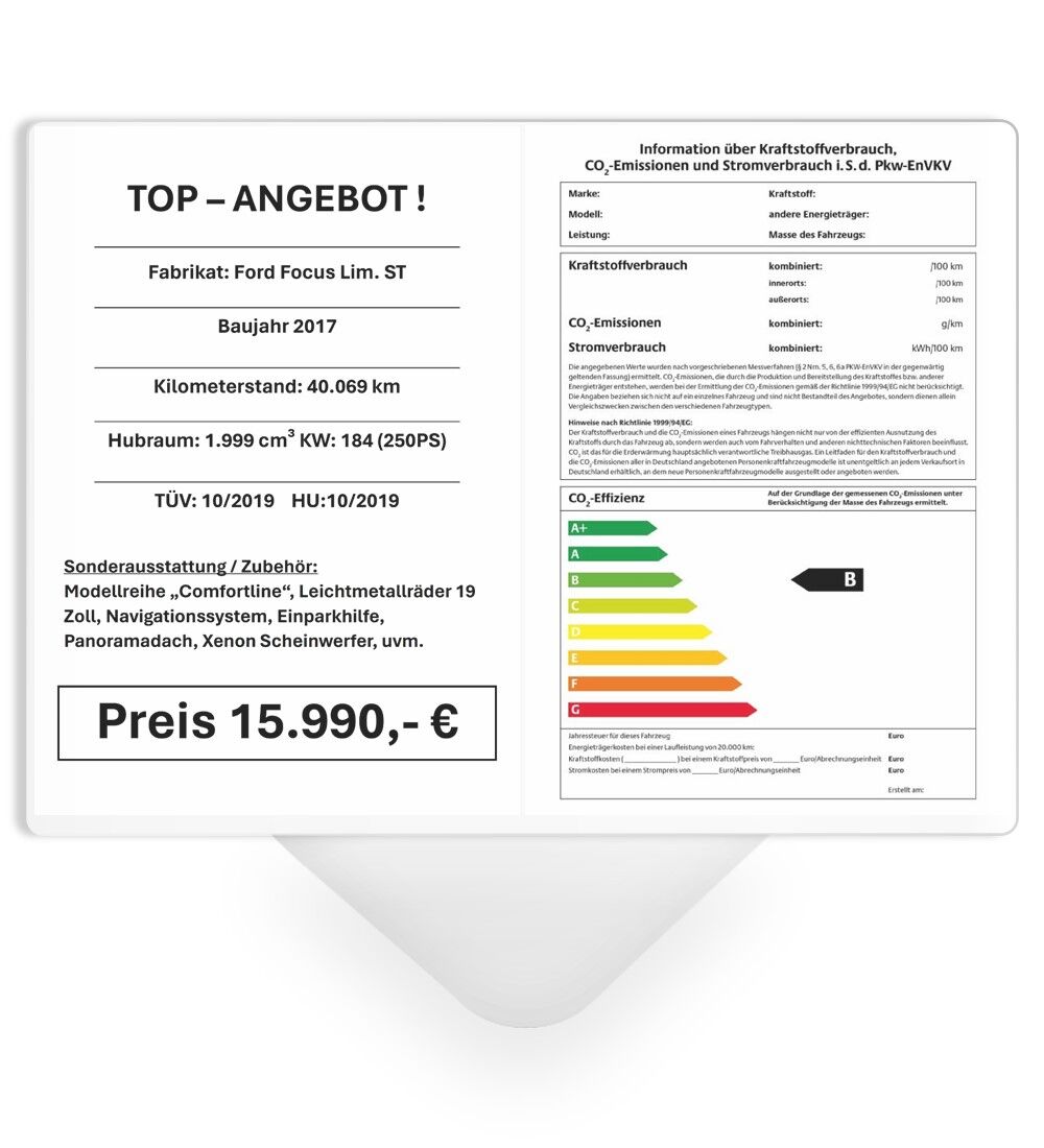 Preisblatthalter DIN  A3  - Querformat,  Steckversion, Polycarbonat