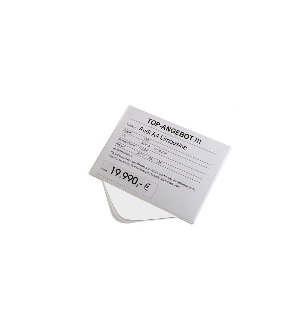 Preisblatthalter DIN A4 - Querformat,  Steckversion, Polycarbonat