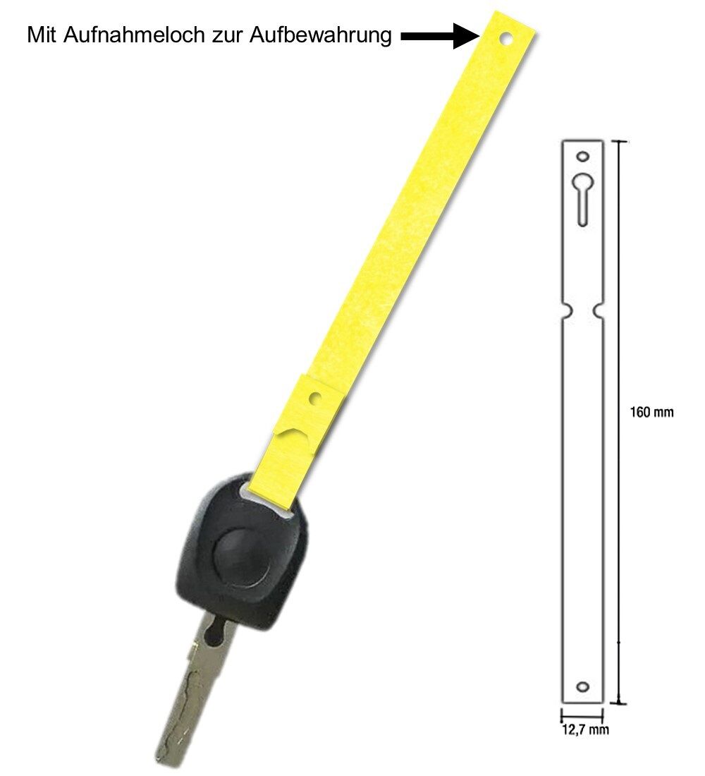 Tyvek® Schlaufenetiketten Schl�sselanh�nger kurz, Ma�e:&nbsp;160 x 12,7 mm, 1000 St�ck