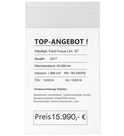  PREMIUM - Preisblatthalter -SUN- DIN A4 Hochformat zur Anbringung an der Sonnenblende,  Polycarbonat 