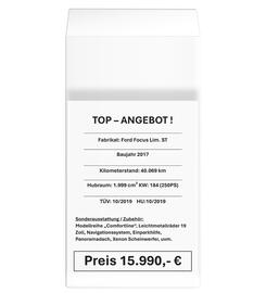  Preisblatthalter DIN A4 Hochformat zur Anbringung an der Sonnenblende, Polycarbonat 