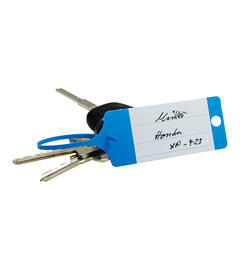 Schlüsselanhänger FLEXI mit Steckverschluss 100 Stück in Spenderbox