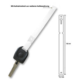 Tyvek® Schlaufenetiketten Schlüsselanhänger kurz, Maße: 160 x 12,7 mm, 1000 Stück