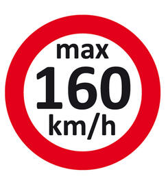 Geschwindigkeitsaufkleber max.160 km/h  fr Winterreifen / Rderwechsel