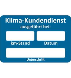 Kundendienst-Aufkleber  Klima-Kundendienst ausgefhrt bei: