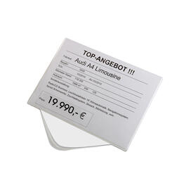 Preisblatthalter DIN A4 - Querformat,  Steckversion, Polycarbonat