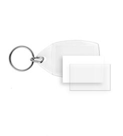 Schlüsselanhänger aus Klarsicht - Acryl mit Papiereinleger, 100 Stück
