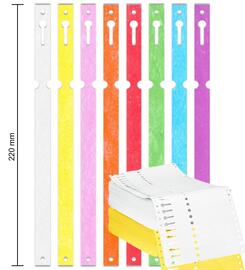 Tyvek Schlaufenetiketten Schlsselanhnger lang, Mae: 220 x 13 mm, 1000 Stck