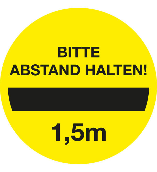  Aufkleber Bitte Abstand halten - 1,5m - 200mm, PVC-Folie 