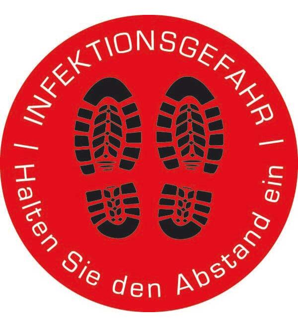  Bodenaufkleber INFEKTIONSGEFAHR, rund, 400mm 