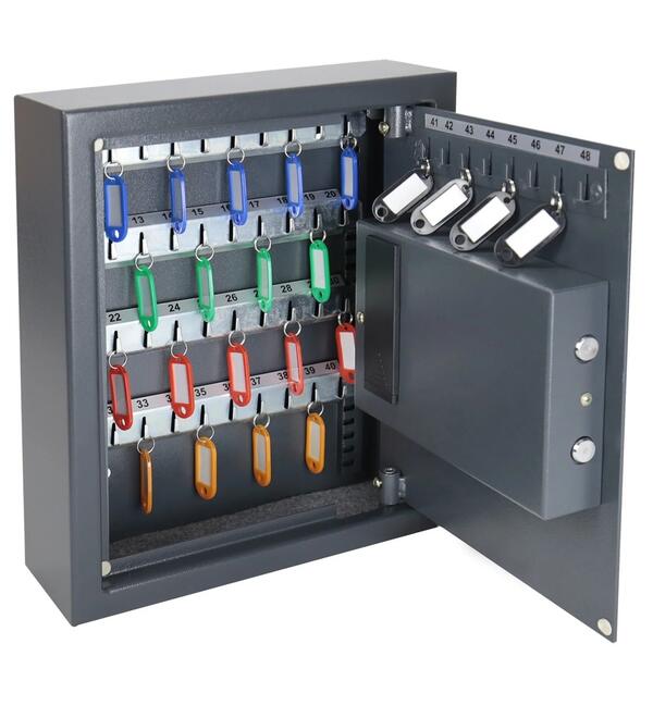  Schlsseltresor mit Elektronikschloss, 48 Haken, inkl. 48 Schlsselanhnger, 36 x 30 x 10 cm  