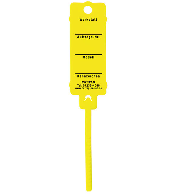 CARTAG 3 - Schlüsselanhänger Set für Werkstatt mit Kabelbinder-Rasterverschluß (300 Stück + 1 Permanent-Stift)