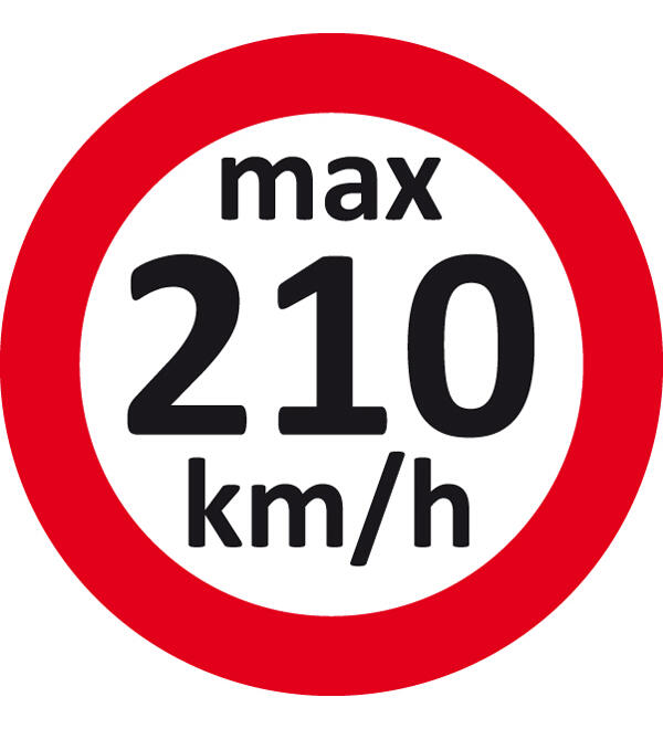Geschwindigkeitsaufkleber max.210 km/h  für Winterreifen / Räderwechsel