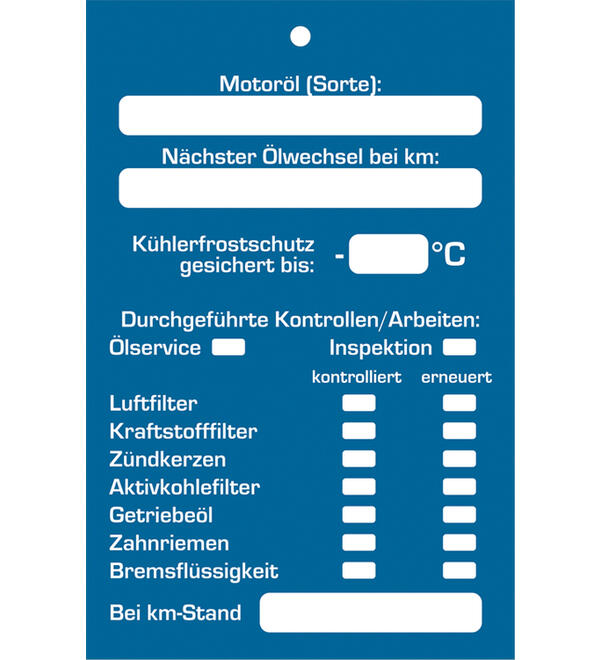 Inspektions- und Serviceanhnger mit Bindedraht  fr den Motorraum