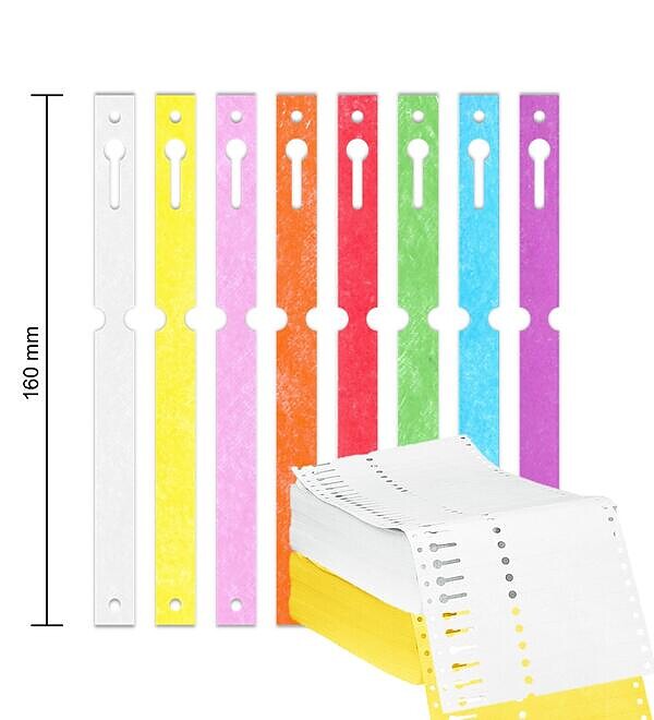 Tyvek® Schlaufenetiketten Schl�sselanh�nger kurz, Ma�e:&nbsp;160 x 12,7 mm, 1000 St�ck