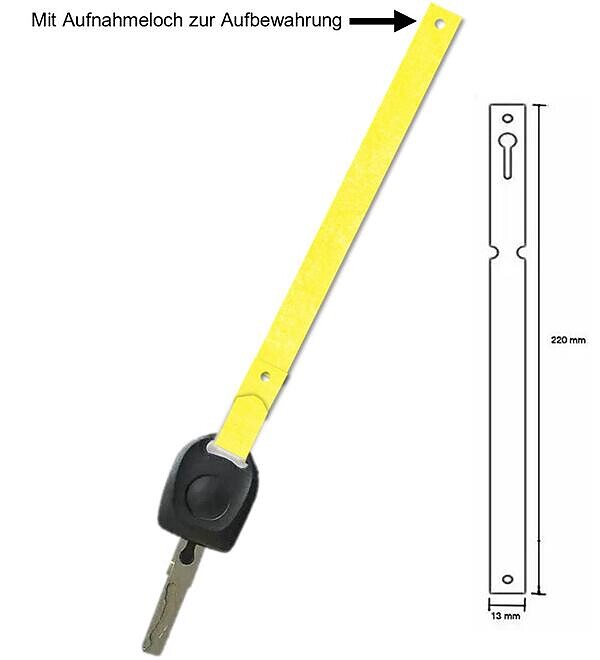 Tyvek® Schlaufenetiketten Schl�sselanh�nger lang, Ma�e: 220 x 12,7 mm, 1000 St�ck